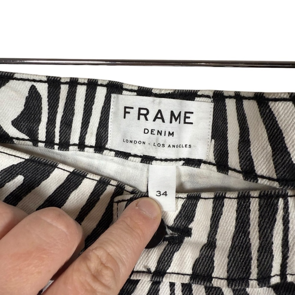 Frame Denim Le High Straight Jeans Noir Multi Zebra Size 34 - Picture 12 of 15
